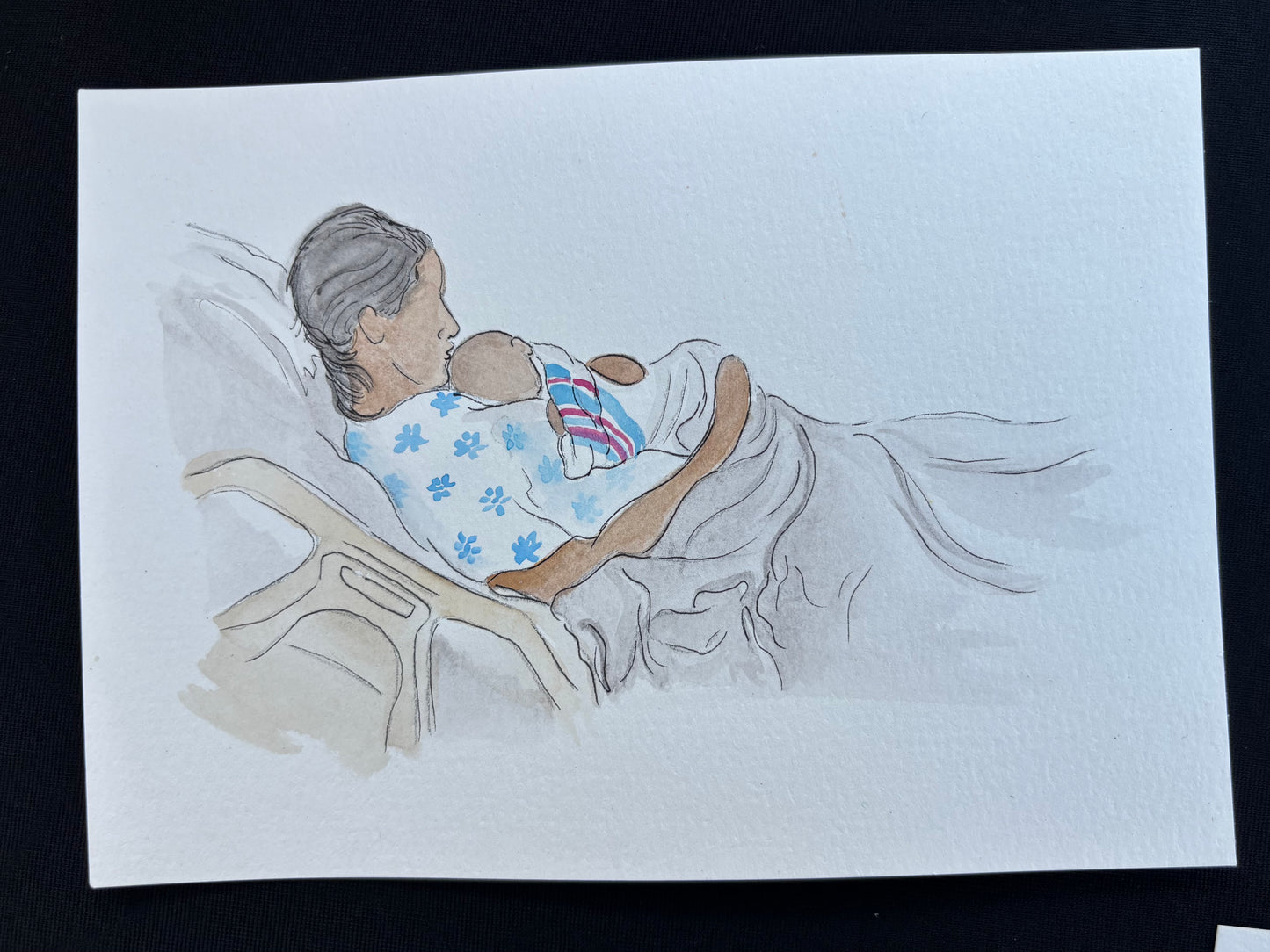 Watercolor Mothers Day Portrait