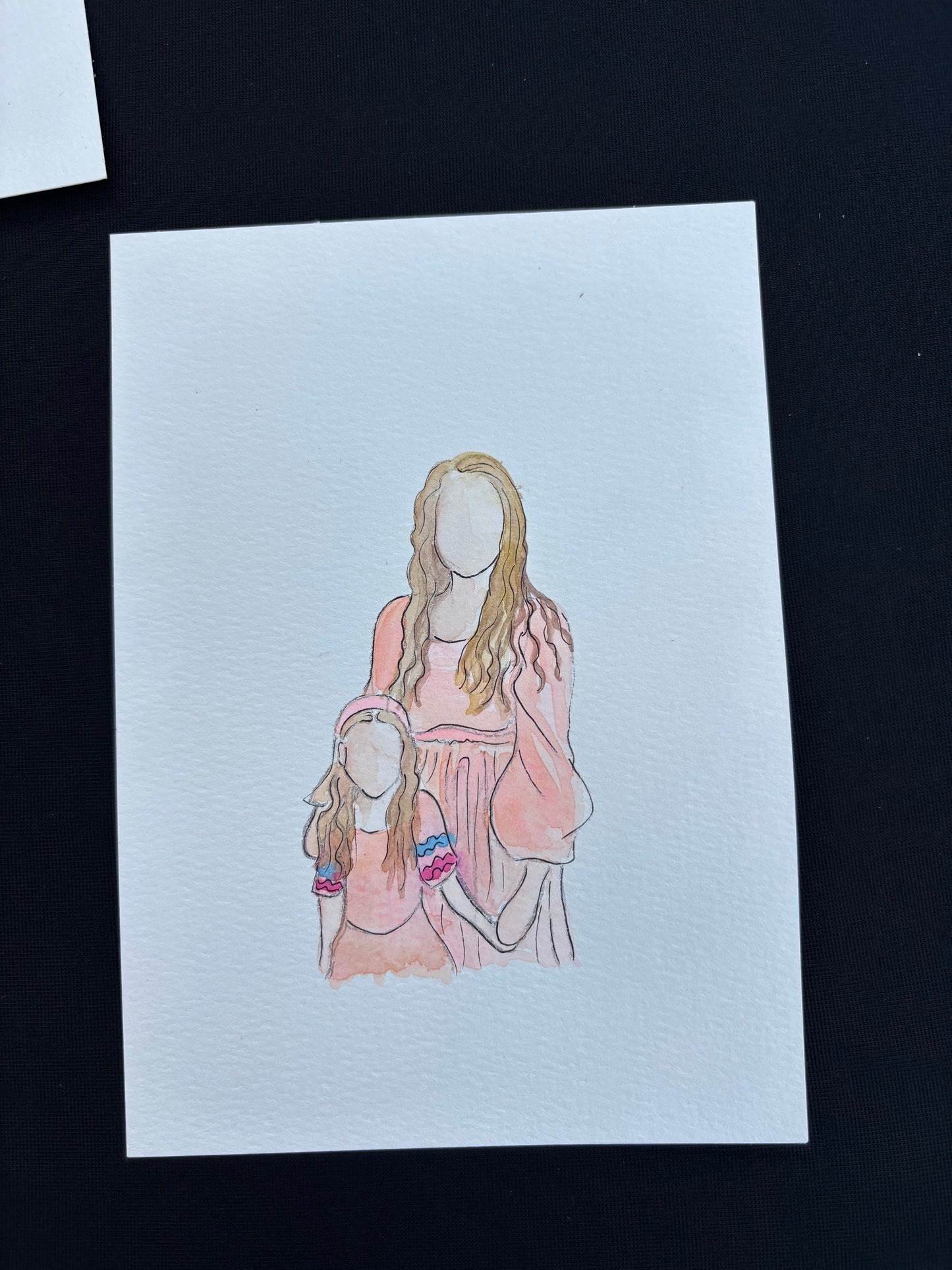 Watercolor Mothers Day Portrait