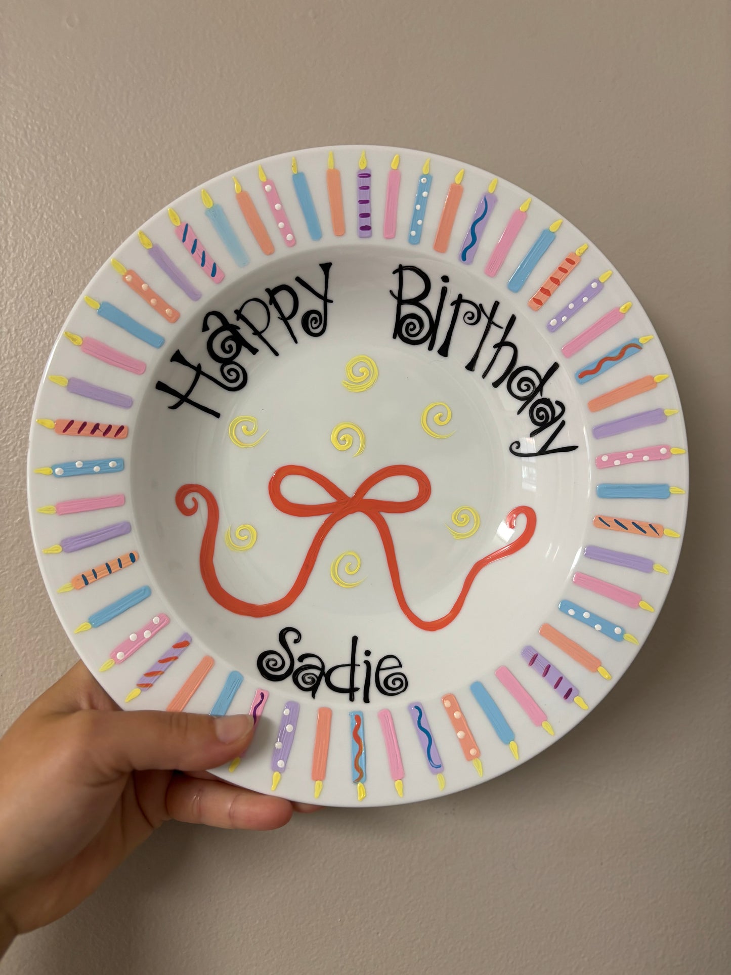 Hand-Painted Birthday Plates