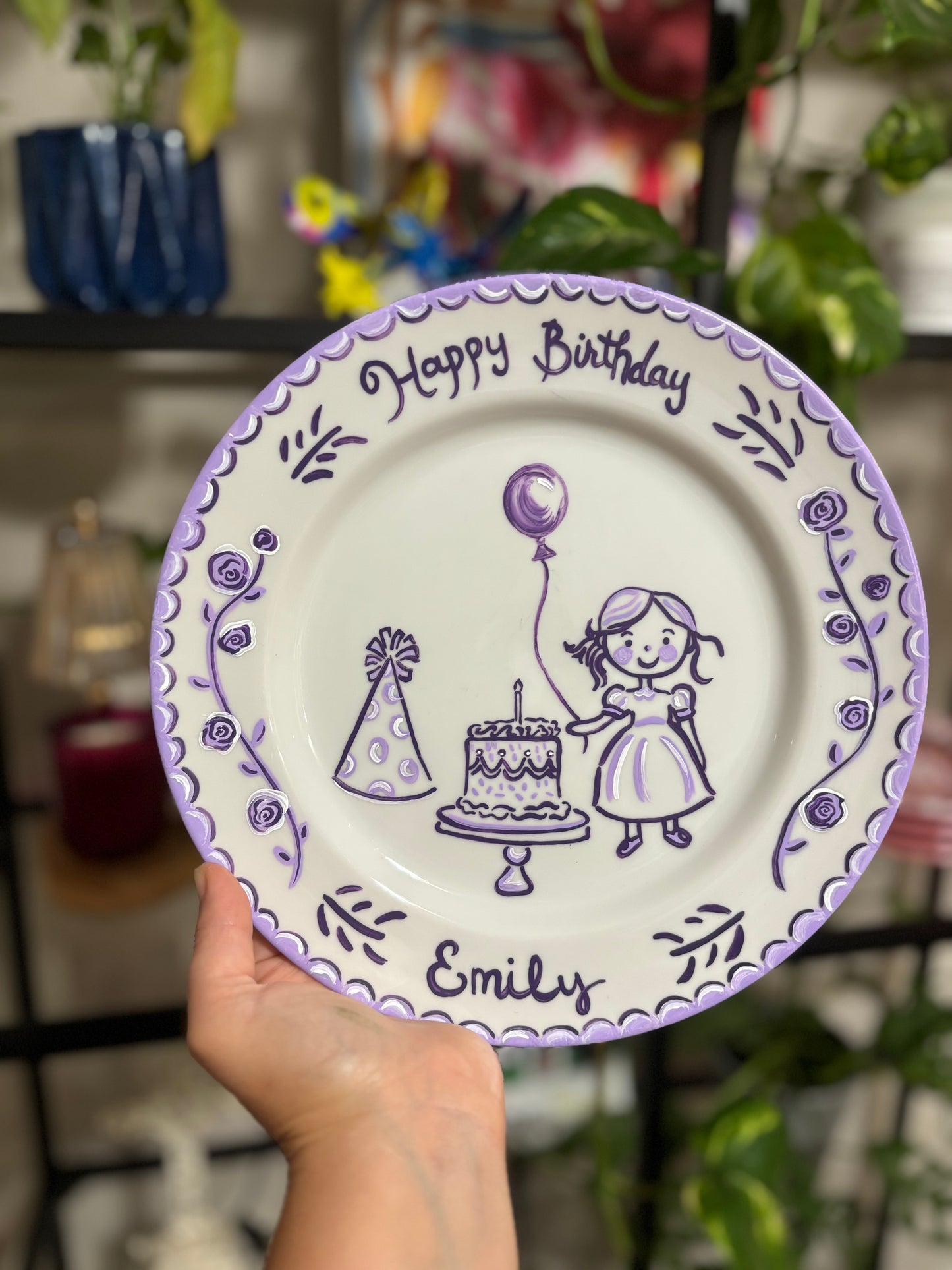 Hand-Painted Birthday Plates